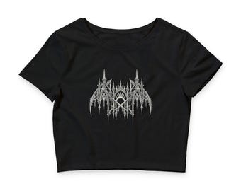 Gothic Cathedral Graphic Crop Tee | Black Cropped T-Shirt