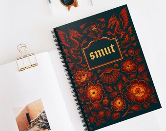 Smut Spiral Journal, Gothic Floral Dragon Notebook