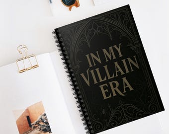 Villain Era Spiral Journal | Gothic Black Notebook for Writers