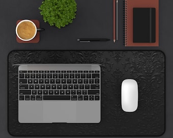 Black Gothic Desk Mat | Large Mousepad, Office Desk Pad