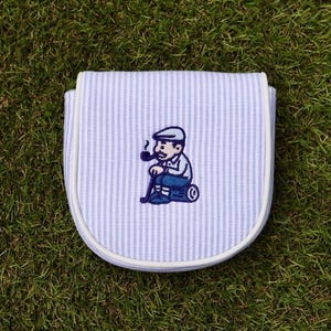 Sunday Stripes Golf Putter Cover - Center Shaft L.A.B. Mallet Headcover, Magnetic Closure image 1