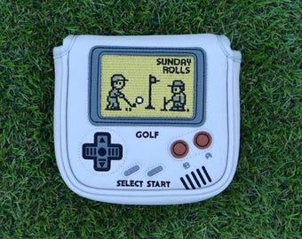 Retro Gaming Golf Putter Cover – Center Shaft L.A.B. Mallet Headcover, Magnetic Closure