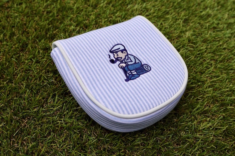 Sunday Stripes Golf Putter Cover - Center Shaft L.A.B. Mallet Headcover, Magnetic Closure image 5