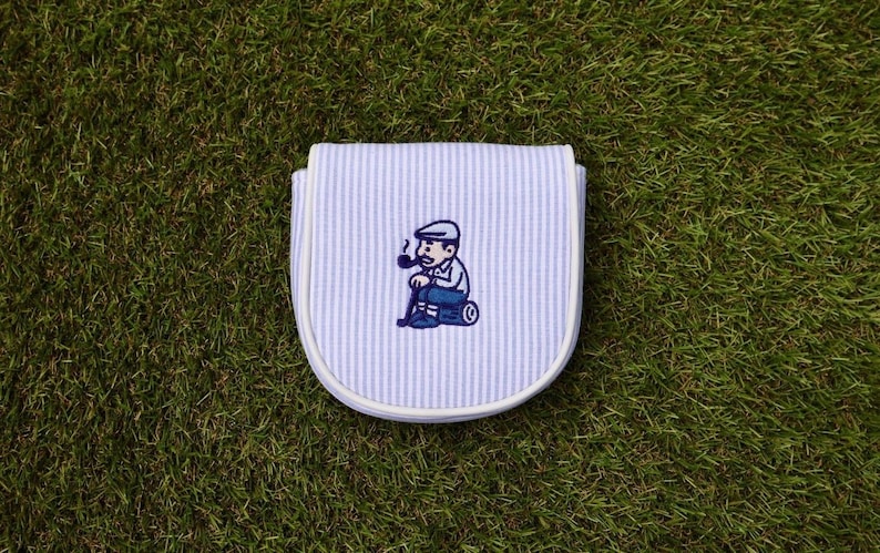 Sunday Stripes Golf Putter Cover - Center Shaft L.A.B. Mallet Headcover, Magnetic Closure image 1