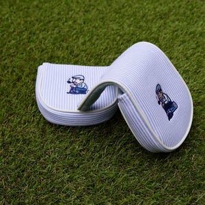 Sunday Stripes Golf Putter Cover - Center Shaft L.A.B. Mallet Headcover, Magnetic Closure image 3