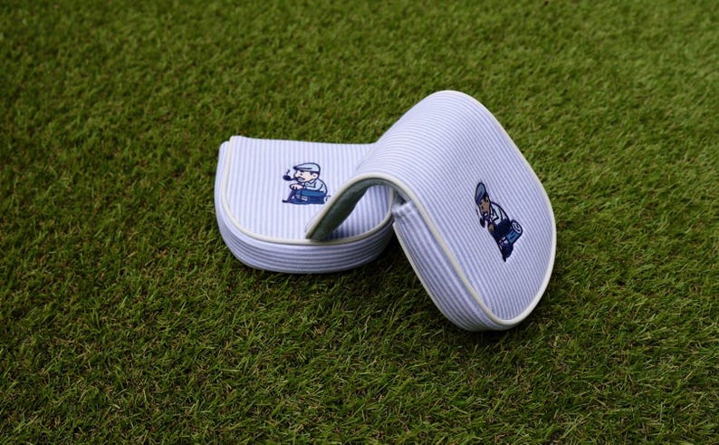 Sunday Stripes Golf Putter Cover - Center Shaft L.A.B. Mallet Headcover, Magnetic Closure image 3