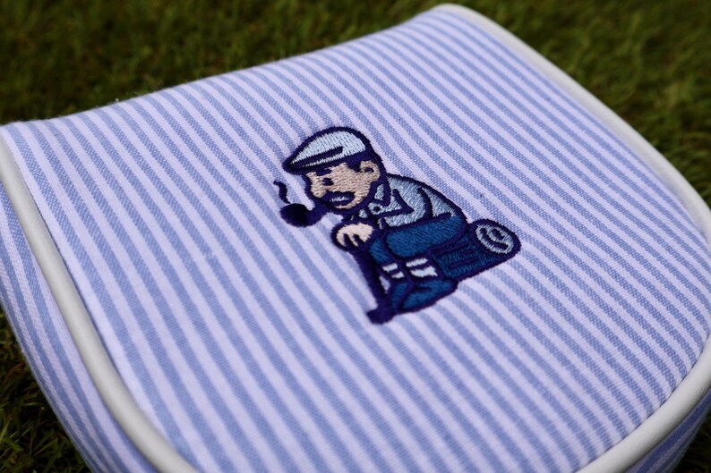 Sunday Stripes Golf Putter Cover - Center Shaft L.A.B. Mallet Headcover, Magnetic Closure image 4