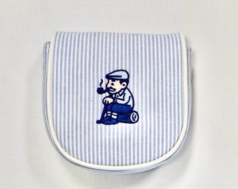 Funda para putter de golf Sunday Stripes - Eje central L.A.B. Mallet Headcover, cierre magnético
