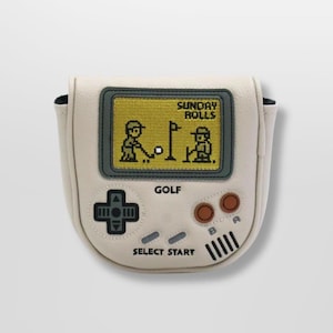 Retro Gaming Golf Putter Cover – Center Shaft L.A.B. Mallet Headcover, Magnetic Closure