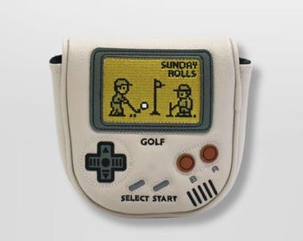 Retro Gaming Golf Putter Cover – Center Shaft L.A.B. Mallet Headcover, Magnetic Closure