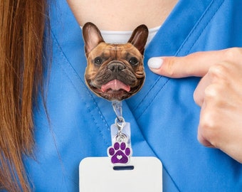 Pet Badge Reel, Custom Photo Badge Reel, Custom Dog face, Custom Cat face, Custom Badge Reel, Nurse Badge Reel, Nurse Life, Name Badge