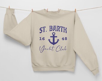 St Barth Yacht Club Unisex Midweight Softstyle Fleece Crewneck Sweatshirt; St. Barts Souvenir