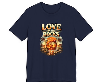 Love on the Rocks Retro Cocktail Tee | Old Fashioned Drink Graphic Tshirt