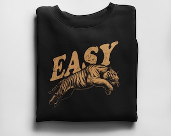 Einfaches Tiger Retro Vibes Unisex Sweatshirt; Tierliebhaber Shirt