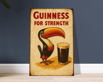 Guinness Vintage Wall Art Poster - UNFRAMED Decor for Home Bar & Man Cave