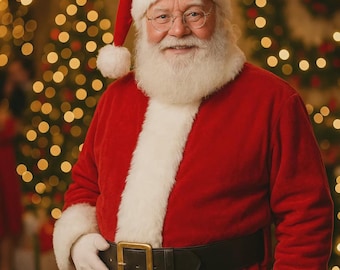 Red Velvet Santa Suit With White Faux Fur Trim Christmas Cosplay Costume Christmas Outfit For Men Women