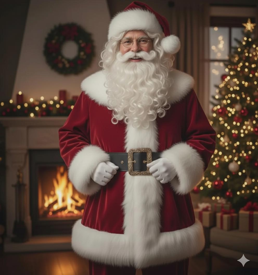 thumbnail image 2 of Men's Flannel Santa Claus Suit – Complete Christmas Fancy Dress Costume Outfit 2 of 4