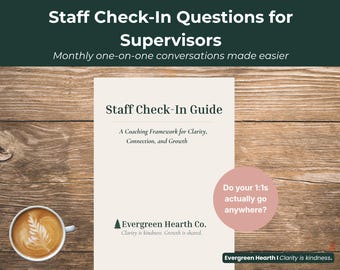 1:1 Meeting Template for Managers | Monthly Employee Check-In Questions & Supervisor Guide (Printable PDF)