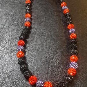 Baseball Bling Necklace Black, Orange, Purple
