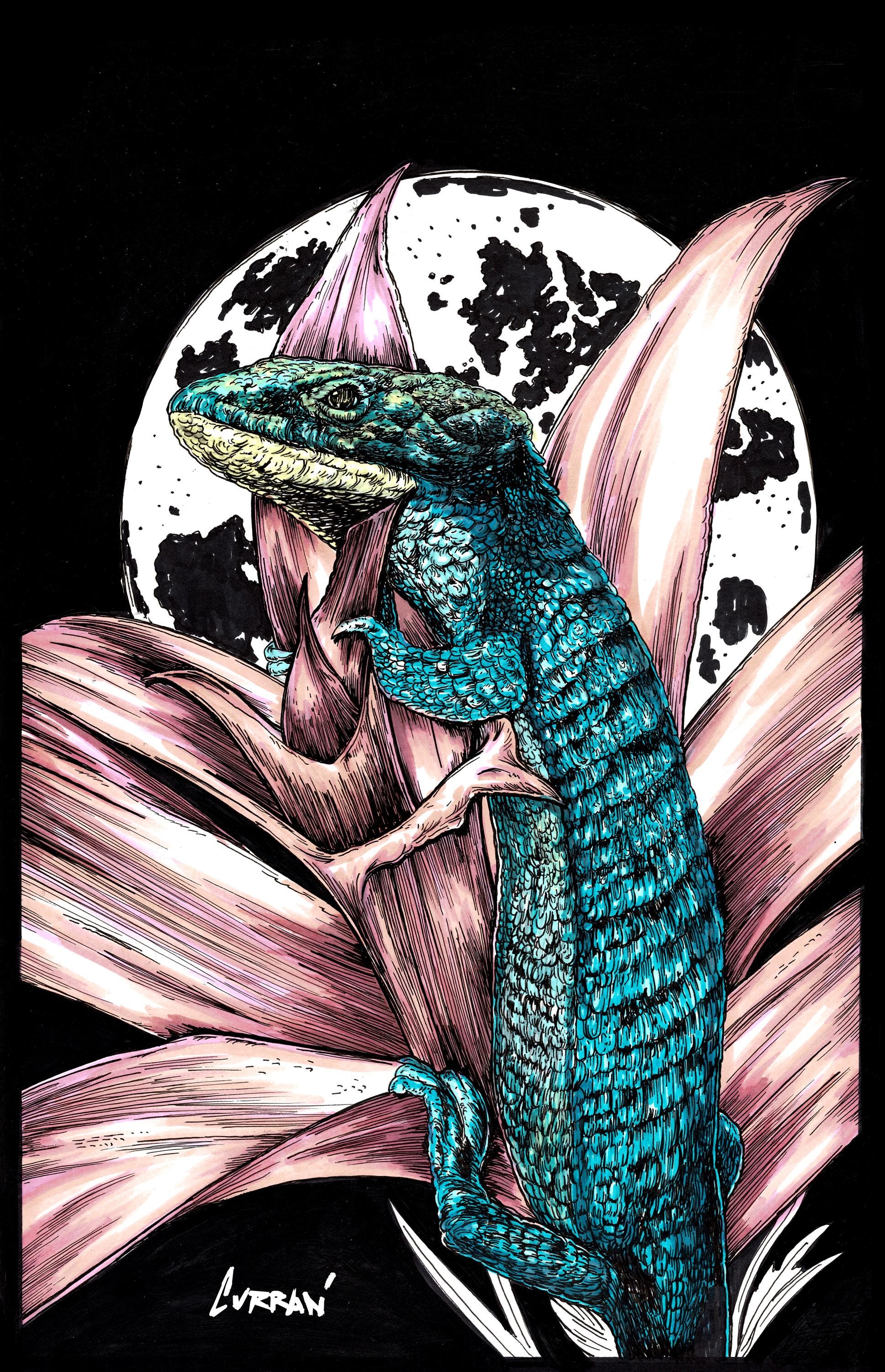 Digital Lizard Art, Hand Drawn Original Drawing - Etsy