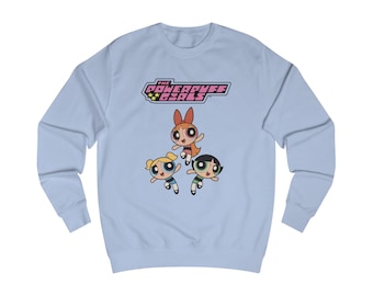 Powerpuff Girls Inspired Crewneck Sweatshirt | Cartoon Trio Graphic