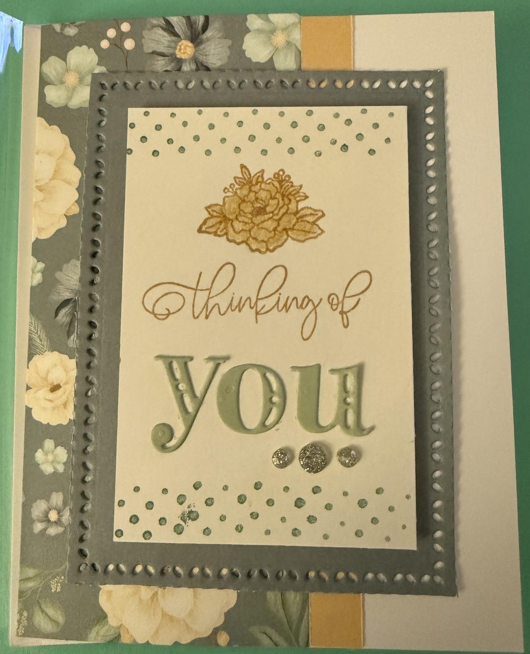 Handmade Thinking of You Green Floral A2 Card - Etsy