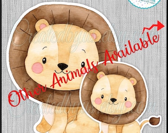 Safari Jungle stand up cutouts for party decorations Zoo Baby shower Baby Lion centerpiece decorations 1st Birthday table decorations 1a