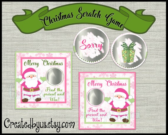 Christmas Scratch off Game Cards Christmas Party Game Scratch 