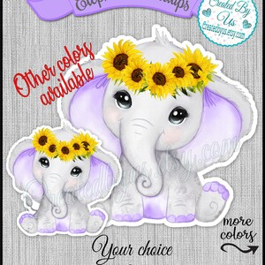 Girl Baby Elephant stand up cutouts party decorations Sunflower Elephant Girl baby shower centerpiece decorations 1st Birthday table decor