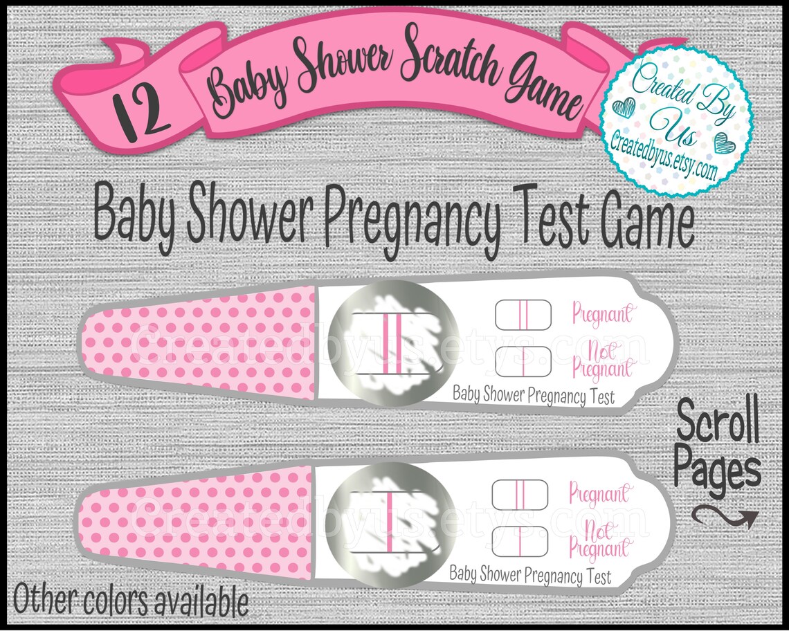 Baby Shower Pregnancy Test Game Scratch off Pregnancy Tests Etsy