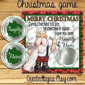 Christmas Scratch Off game Cards Christmas Party Game Santa scratch tag Family Party Scratch off game Happy Holidays 12 Precut Printed