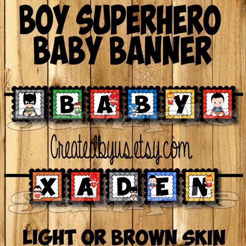 Superhero Baby Banner Boy Shower Marvel Image 0