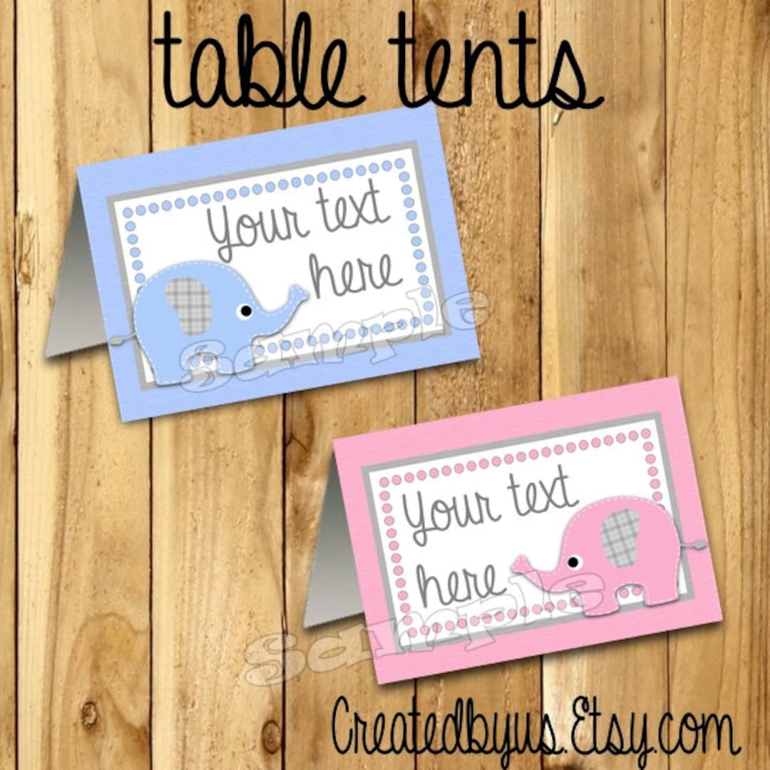 Baby Shower Food Tent Cards Name Cards Table Place Cards Table
