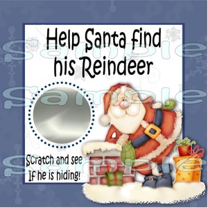 Christmas Scratch Off game Cards Christmas Party Game Santa scratch tag Family Party Scratch off game Happy Holidays 12 Precut Printed