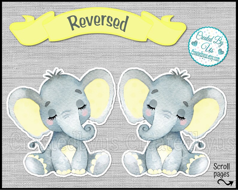 Baby Boy Elephant cutouts party decoration Little peanut baby shower Yellow It/'s a Boy watercolor sleeping Elephant 1st Birthday 18 Die cuts