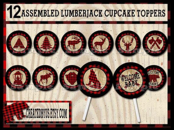 Baby Lumberjack Cupcake Toppers Lumber Jack Baby Shower - Etsy