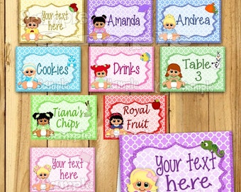 Baby Princess cards Name cards Table place cards Table decorations Little Princesss baby shower tent cards birthday Food Labels 12 PRECUT