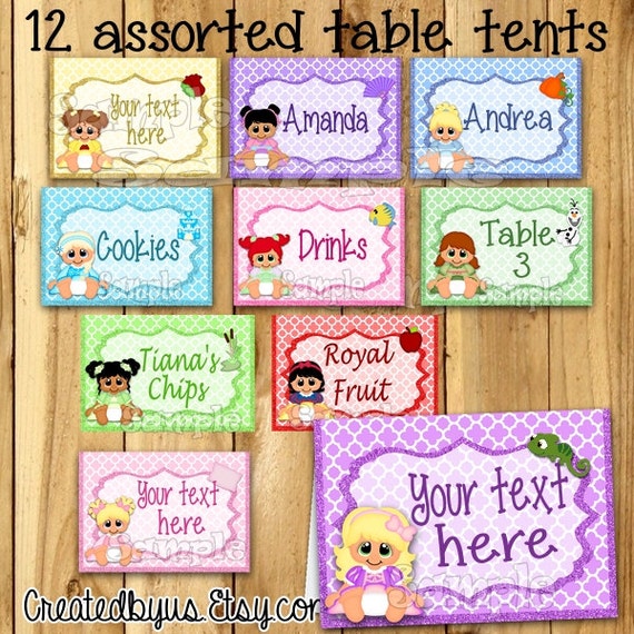 Baby Princess Cards Name Cards Table Place Cards Table Etsy