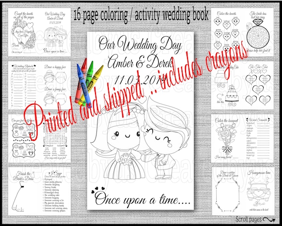 Download Custom Wedding Coloring Book With Crayons Children S Etsy