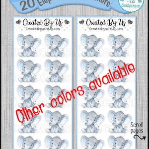 Boy baby Elephant stickers cup stickers Little peanut baby shower favor labels envelope stickers elephant table decorations Precut decals
