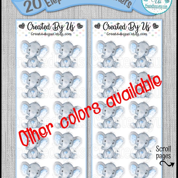 Boy baby Elephant stickers cup stickers Little peanut baby shower favor labels envelope stickers elephant table decorations Precut decals