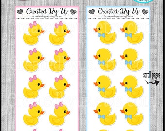Boy and girl rubber duck stickers Cup stickers Rubber duck gender reveal party Twin baby ducks baby shower Favor labels Envelope stickers