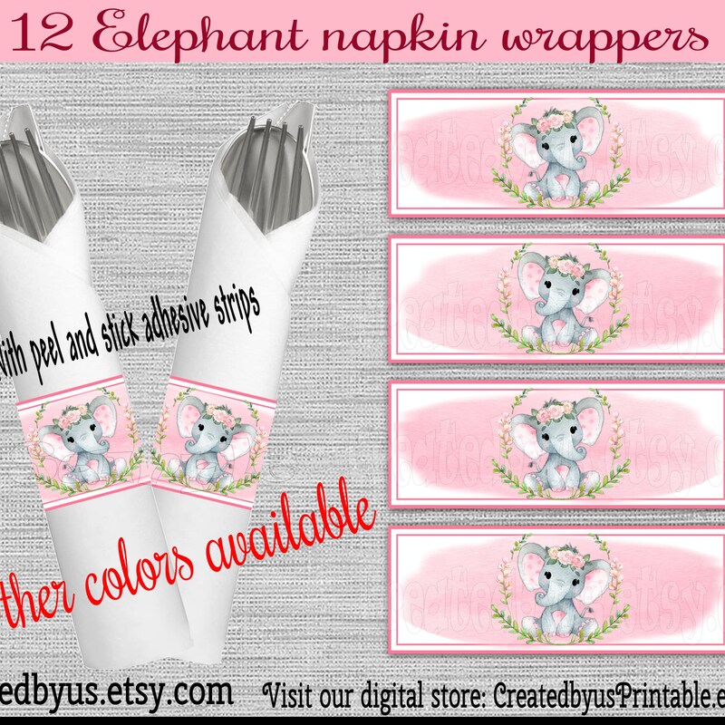 Enchanting Elephants Tovaglioli Per Festa Bambina – 16 Pezzi – Tema Elefante Rosa – Carta Premium 2 Strati - 6