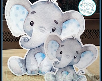 Boy Baby Elephant stand up cutouts for party decorations Boy baby shower Baby Elephant centerpiece decorations 1st Birthday table decoration