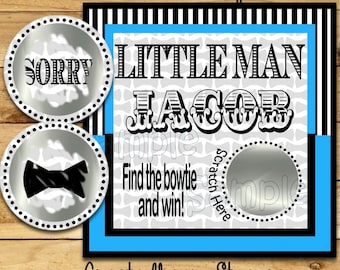 Little Man Birthday Scratch Off Cards Birthday Party Scratch off game cards Party Scratch off tickets little man game ideas boy12 Precut