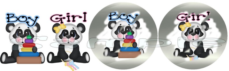 Gender Reveal scratch off cards Panda Bear Baby Pregnancy announcement cards gender announcement cards Baby boy Baby girl 12 Precut printed