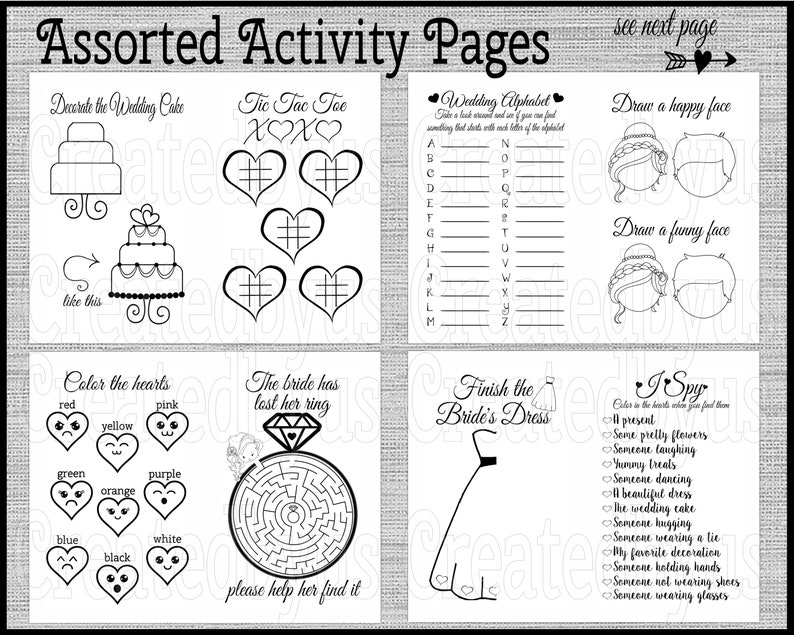Download Custom Wedding Coloring Book WITH crayons Children's | Etsy