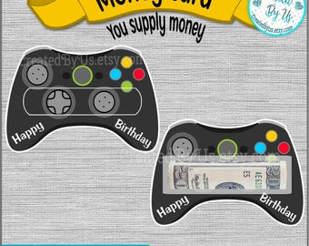 Game controller money card holder Birthday money card Video game birthday Gift controller birthday card Money holder Gaming money card gift