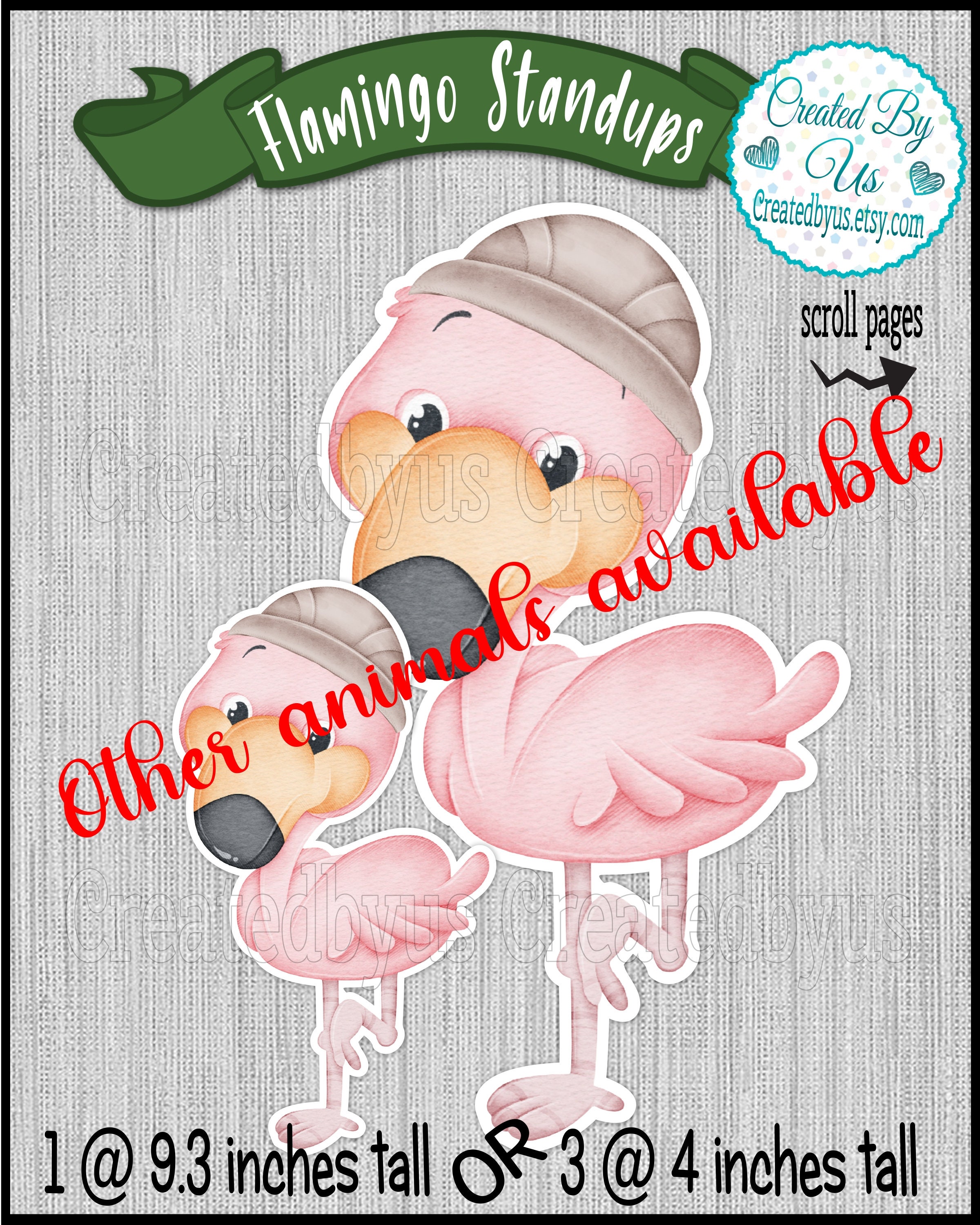 Jungle Safari stand up cutouts for party decorations Jungle Baby shower Baby flamingo centerpiece decorations 1st Birthday