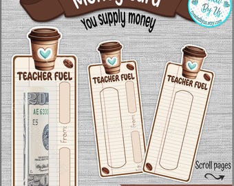 Teacher money card holder Teacher appreciation gift Teacher thank you card Teacher cash gift card End of year gift Teacher fuel cash gift
